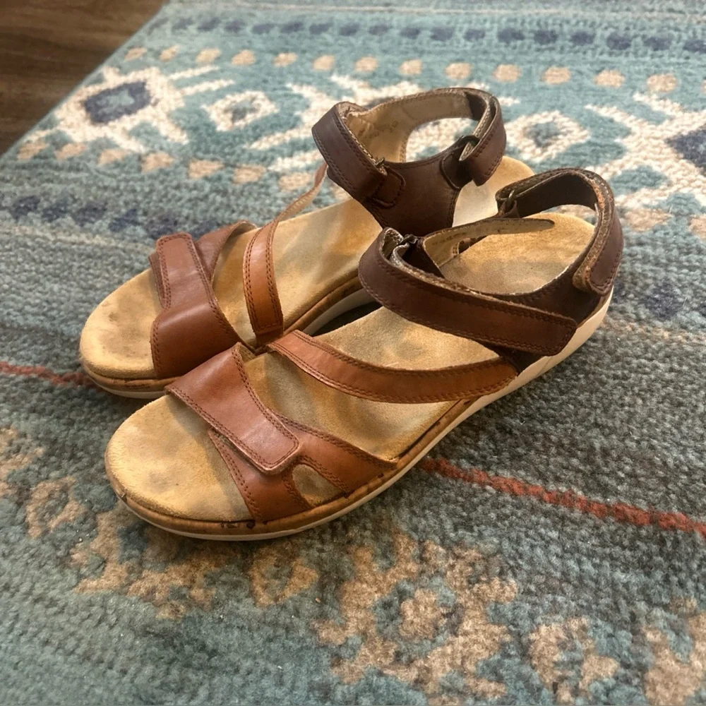 Remonte Womens Sandals Size 40 US 8.5 Beige Leather Ankle Strap Adjustable